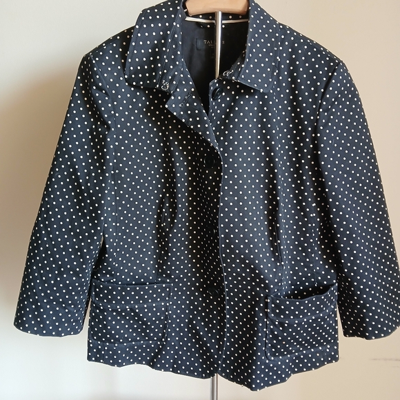 Talbots Polka Dot Blazer Jacket Size 16P - Picture 2 of 12